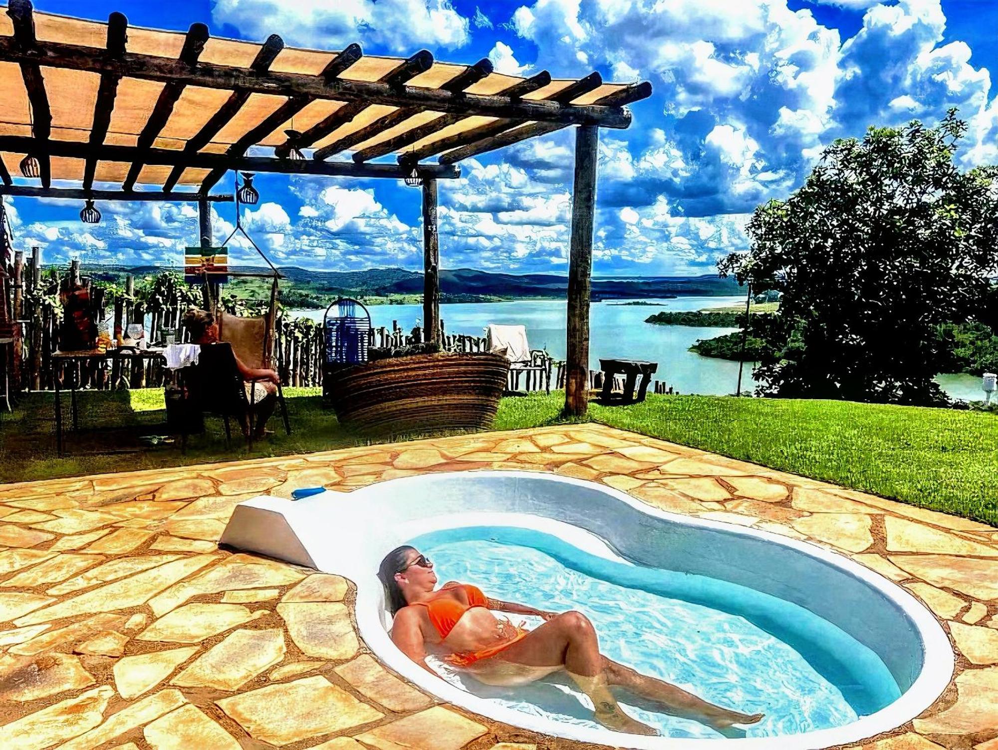Chale Mirante, Piscina, Cachoeira, Lago E Vista Espetacular Alexania Εξωτερικό φωτογραφία